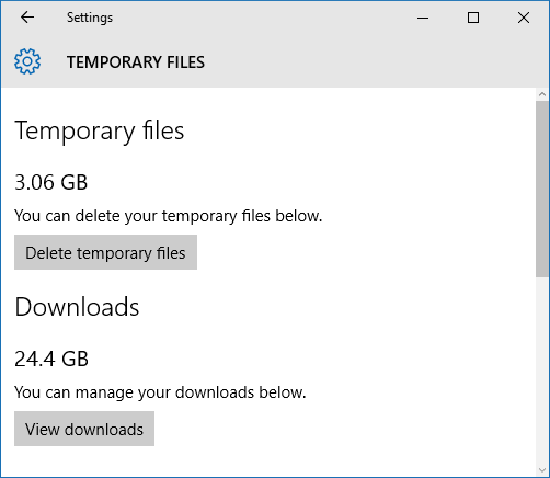 file temporanei di Windows 10