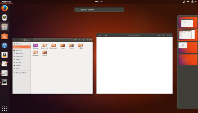 Ubuntu Gnome Unity workspace