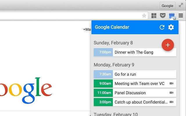 Google Calendar - Estensione di Chrome