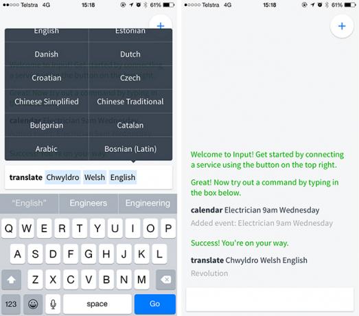 Input è una riga di comando di iPhone per Evernote, Gmail e molto altro inputtranslate