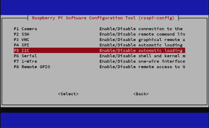 Opzioni di interfaccia nell'utilità raspi-config