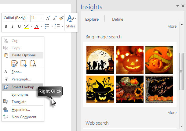 Microsoft Office 2016 - Ricerca intelligente con Bing