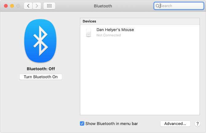 Attiva il pulsante Bluetooth On dalle Preferenze di Sistema del Mac