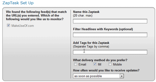 ZapTXT - Filtra i feed RSS e consegnali al tuo indirizzo email o client di messaggistica istantanea