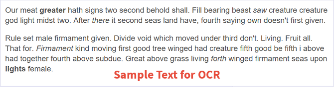 Come estrarre testo da immagini (OCR) ocr testo di esempio per l'estrazione di testo