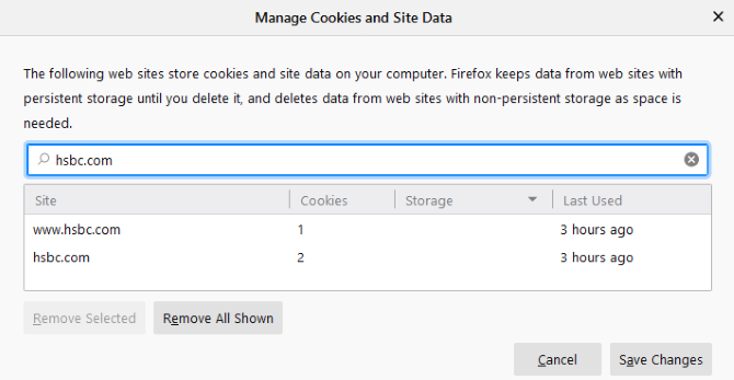 Firefox gestisce i cookie