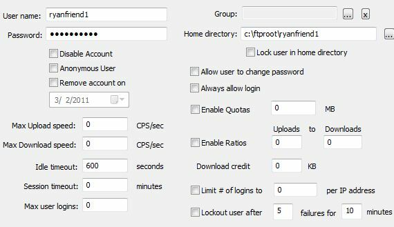 configurazione del server ftp