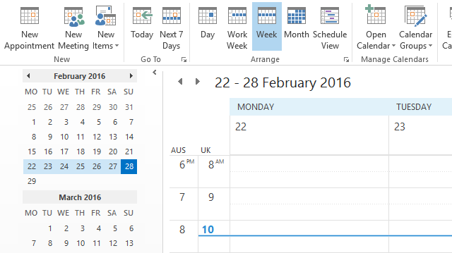 fusi orari del calendario di Outlook