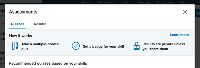 Le valutazioni delle competenze di LinkedIn ti danno un badge di verifica