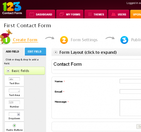 123FormBuilder: crea facilmente vari tipi di moduli online 123ContactForm1