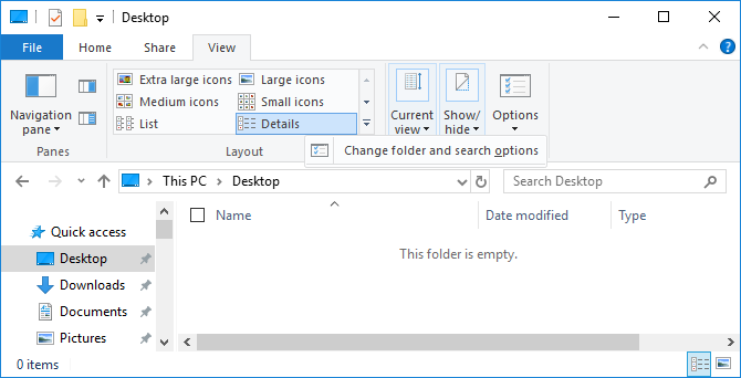 Modifica la cartella e le opzioni di ricerca in Esplora file di Windows.
