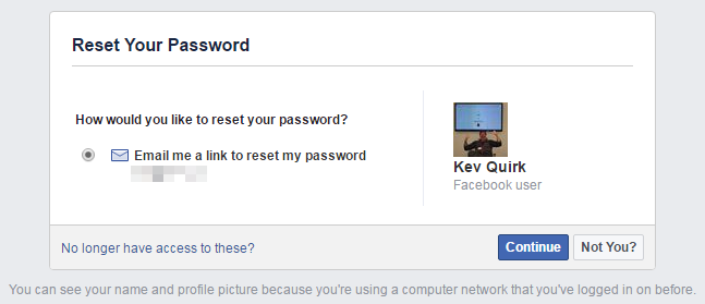 reimpostazione password facebook