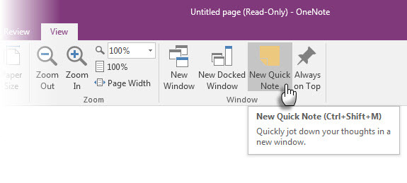 Microsoft OneNote - Nuova nota rapida