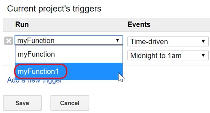 trigger per la funzione macro