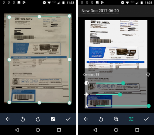 Scansione di documenti sul telefono con CamScanner per il ritaglio camscanner Android 571x500