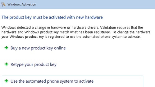 rimozione attivazione windows