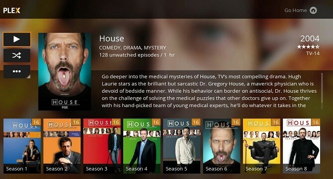 Contenuto streaming Plex Roku