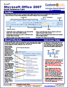 14 Application cheat sheet e poster per programmi popolari office2007