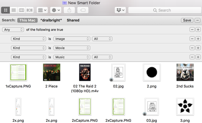 File di film di Mac Smart Folder