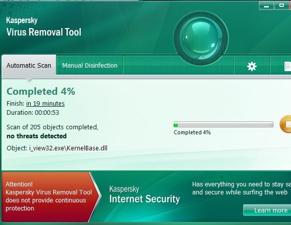 Controlla il tuo PC velocemente e gratuitamente con lo scanner Kaspersky Virus Removal Tool5