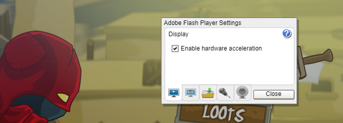 Accelerazione hardware di Flash Player