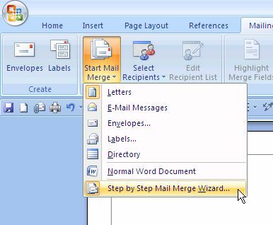 mailing di microsoft word