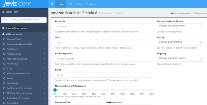 Siti e strumenti Amazon - Jeviz