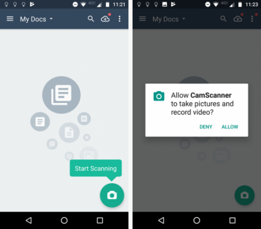 Scansione di documenti sul telefono con CamScanner per Android Camscanner avvia 571x500