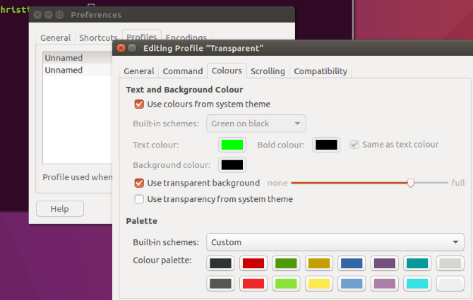 Modifica il terminale in Ubuntu 16.04 LTS