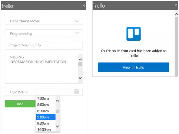 Componente aggiuntivo Trello Outlook Project Management