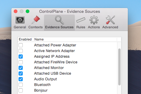 Automatizza le impostazioni del Mac in base alla tua posizione con le fonti di prova del controlplane ControlPlane