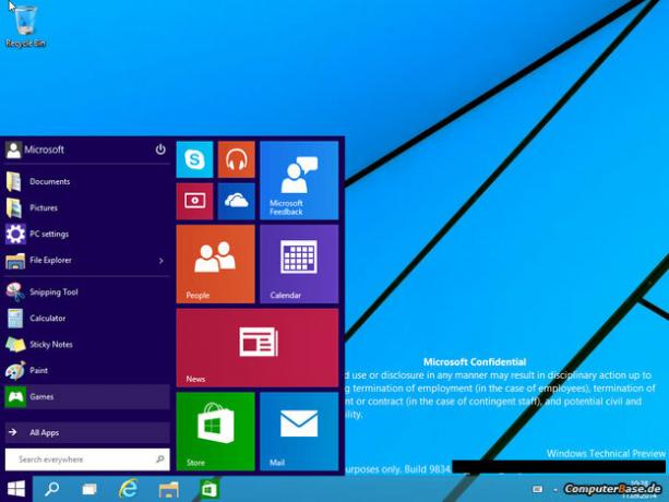 Perdita del menu Desktop / Start di Windows 9 2014
