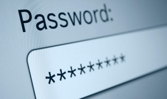 Casella di immissione password protetta sullo schermo del computer