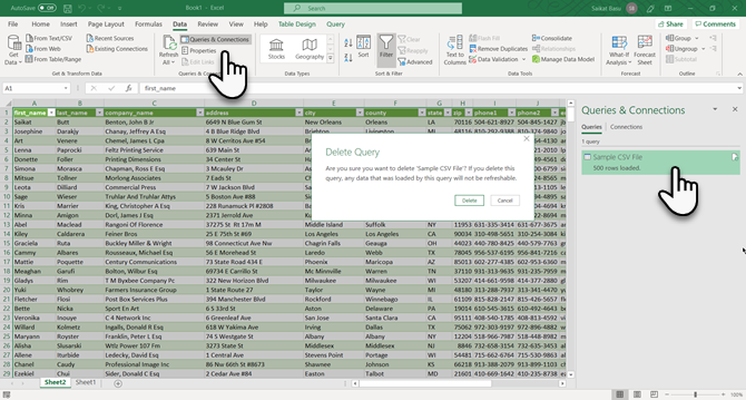 Query in Excel