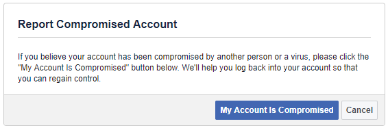 Segnala un account Facebook compromesso.