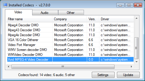 trova i codec mancanti di installazione