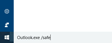 Avvio di Outlook in modalità provvisoria su Windows 10