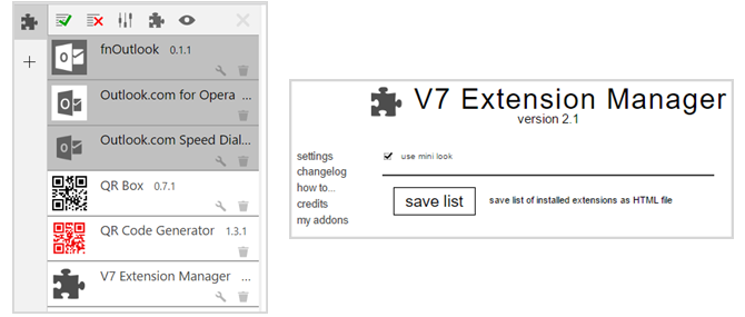 V7 Extension Manager Opera Extension