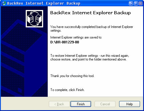 Backup e ripristino delle impostazioni del browser di Internet Explorer iebackup7