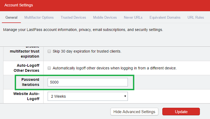 iterazioni password lastpass