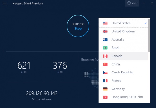 Hotspot Shielf fornisce server VPN in 25 paesi