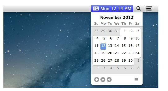 calendario per barra dei menu mac