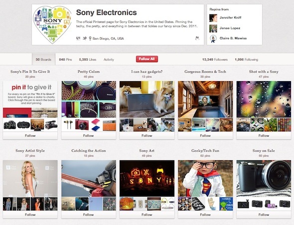 Divertiti su Pinterest: 10 utenti che dovresti seguire Sony