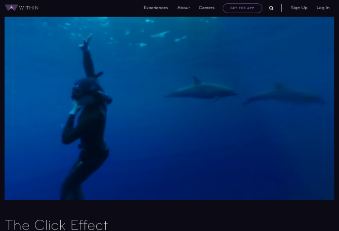 Tuffati sott'acqua per vedere come comunicano i delfini e le balene in The Click Effect, un cortometraggio di realtà virtuale 