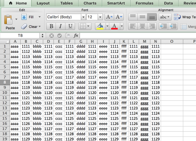 excel-importata--testo fisso