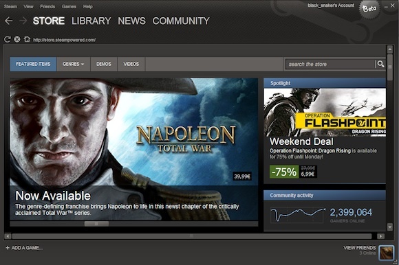 Steam Games Management e Online Store ottiene un'interfaccia di riprogettazione di Steam