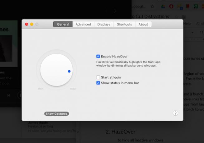 HazeOver, un'app macOS che ti aiuta a concentrarti