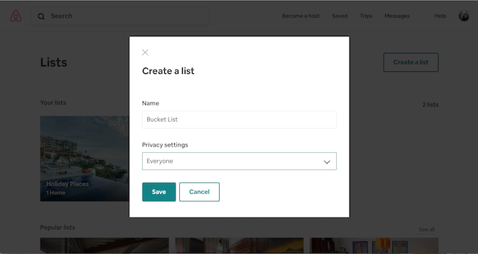 Come gestire la lista dei desideri di Airbnb (e 10 luoghi incredibili da aggiungere) Wishlist screenshot di Airbnb 002