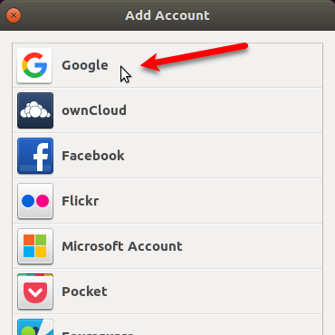 Aggiunta di un account Google Drive su Ubuntu