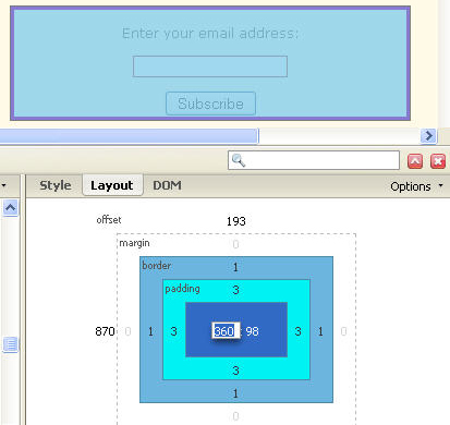 layout delle caselle di fuoco